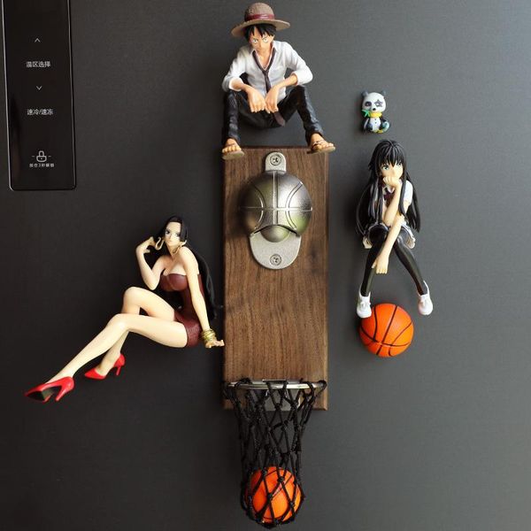 

fridge magnets one piece luffy 3d three-dimensional refrigerator magnet basketball bottle opener anime decoration