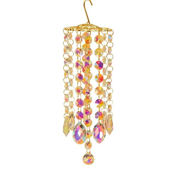 Decorações de interiores Crystal Wind Chime Pingente colorido gotas de suspensão para a janela de casamento de jardim interior externo Curta