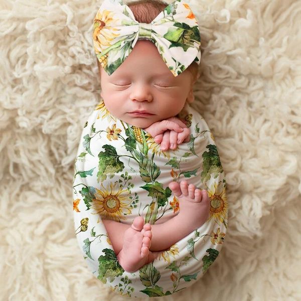 

blankets & swaddling euramerican borns printed cloth anti-scare wrap bow suit summer thin products child towels cover blanket