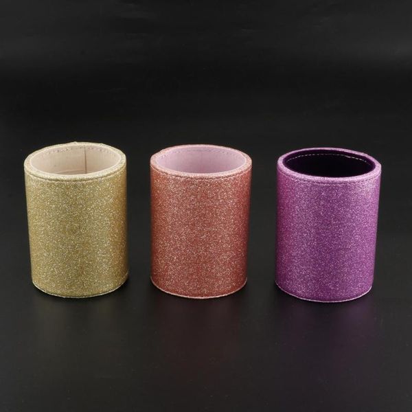 

storage boxes & bins round pu leather home office pen pencil brush pot holder stationery organizer