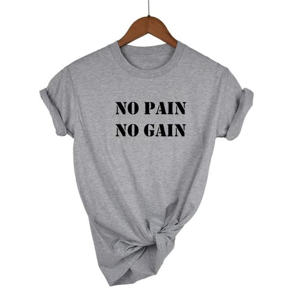 

women's t-shirt no pian gain print women tshirt cotton hipster funny gift lady yong girl tee drop ship, White