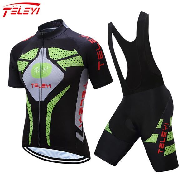 

racing sets teleyi 2021 pro cycling jersey set men dark mtb bike clothes summer roupa mountain bicycle clothing sportwear, Black;blue