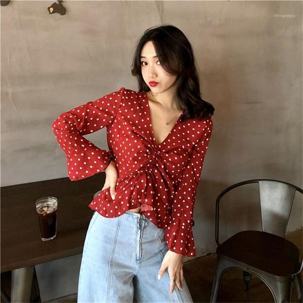 

womens and blouses korean fashion clothing for woman 2021 spring vintage ladies chifffon blouse blusas mujer de moda yy086 women's & s, White