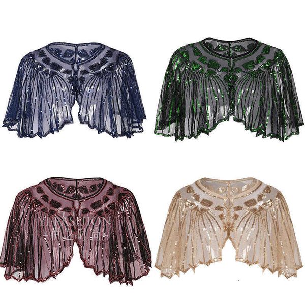 

luxury evening party drs 1920s evening shawl women's party sequin, Black