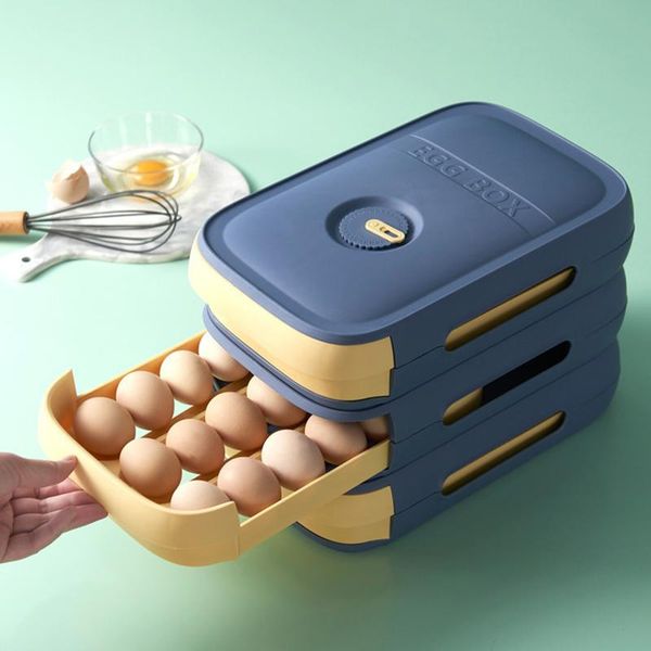 

storage bottles & jars egg container household colourful stackable fresh box for kitchen fridge drop
