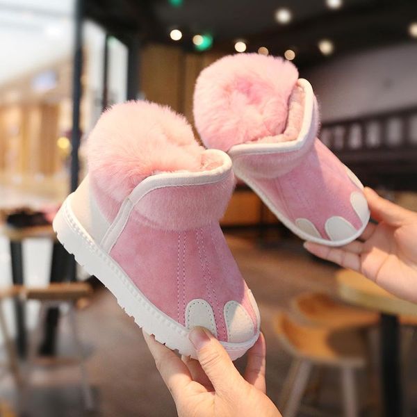 

winter baby boys & girls snow boots children toddler shoes fashion very warm with plush for kids size 22-36, Black;grey