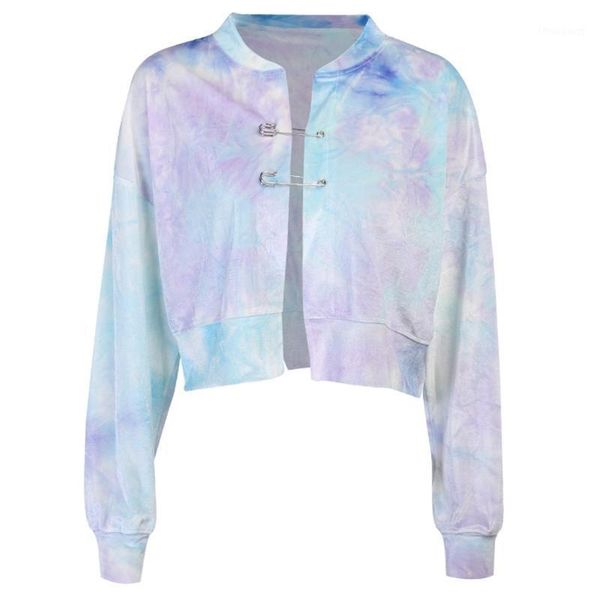 

women's jackets women long sleeve velvet baseball coat gradient tie-dye open front loose jacket, Black;brown
