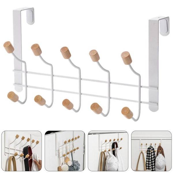 

hooks & rails 2 pcs 1 bag punch-wall mask 10-hook key (white)