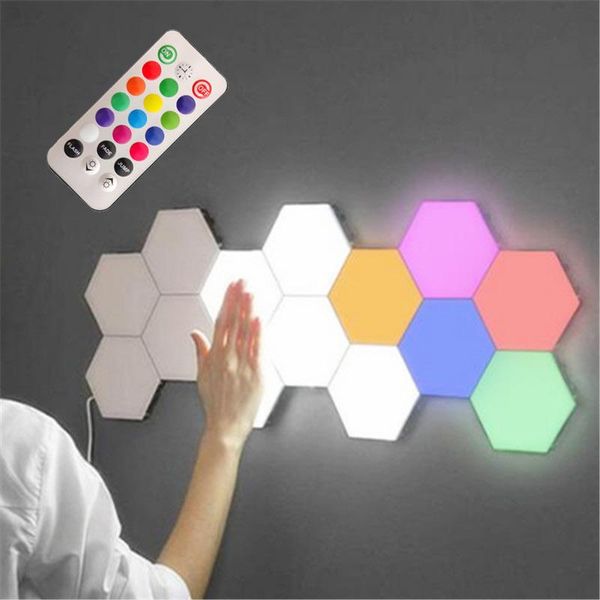 

colorful honeycombs assembly touching light diy wall lamp smart for bedroom hallway bathroom @ls