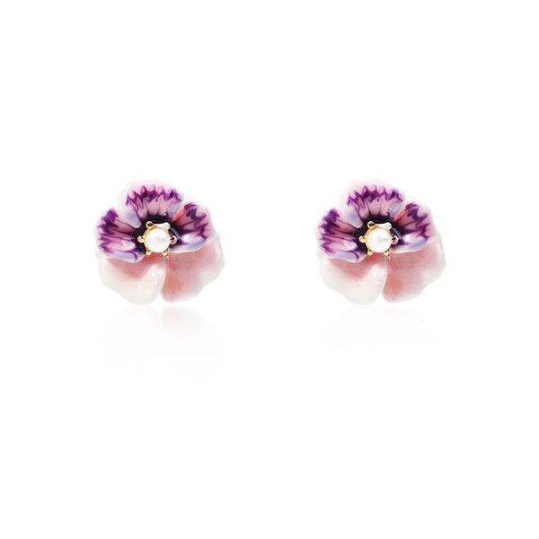 

stud 2021 simple romantic gift enamel dripped pink earrings, Golden;silver