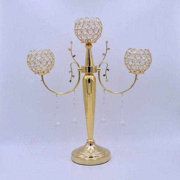 

party decoration gold 3 arm tall floor standing centerpiece for event decor