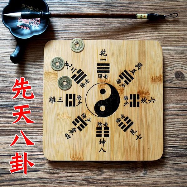 

decorative objects & figurines i ching eight trigrams pan tu, 64 trigrams, divination tools, bamboo, wood, geomantic supplies