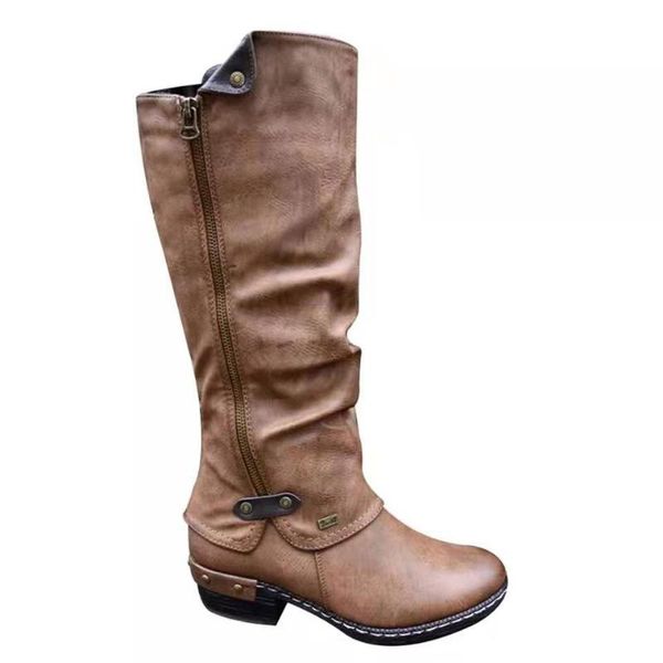 

boots autumn and winter low-heel for women fashion british style retro casual thigh high european american, Black