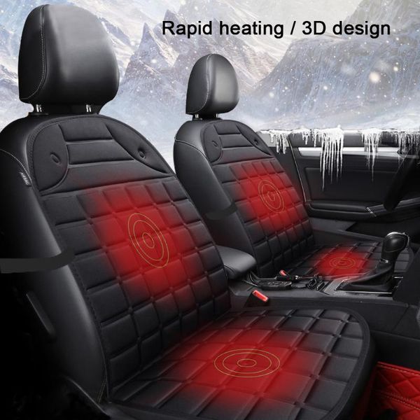 

car seat covers 2 pieces for winter heater 12v heating cover heated pad cushion warmer cigatette lighter plug