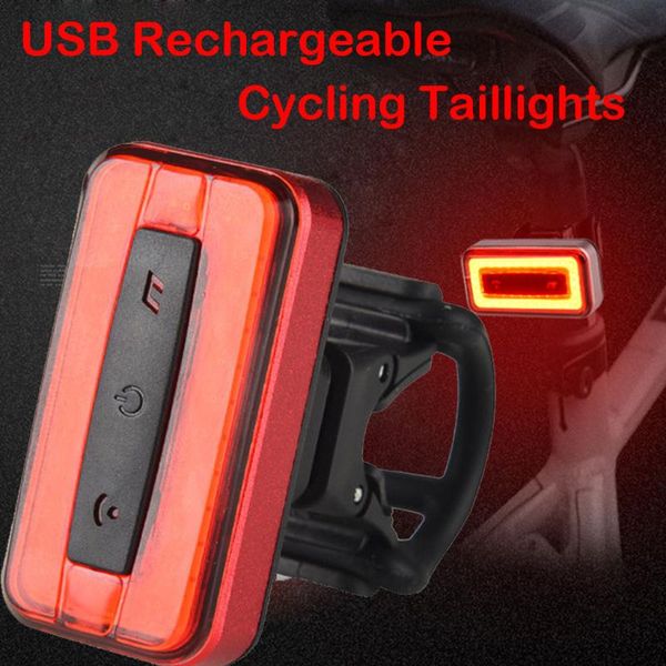 

rechargeable bike tail light bicycle safety cycling warning rear lamp lights