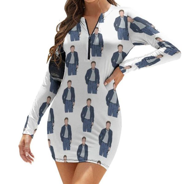 

casual dresses niall horan dress long sleeve pattern day bodycon girls spandex stylish one-piece, Black;gray