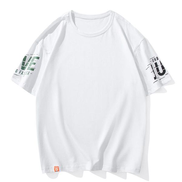 

loose o-neck t-shirt men fashion casual clothes summer men's t-shirts, White;black