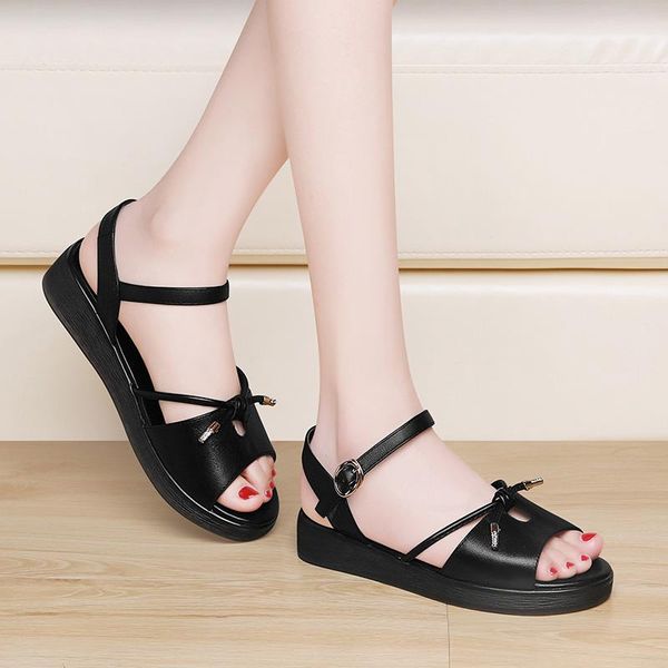 

slippers all-match fashion trifle wedge fish mouth high-heeled sandals, Black
