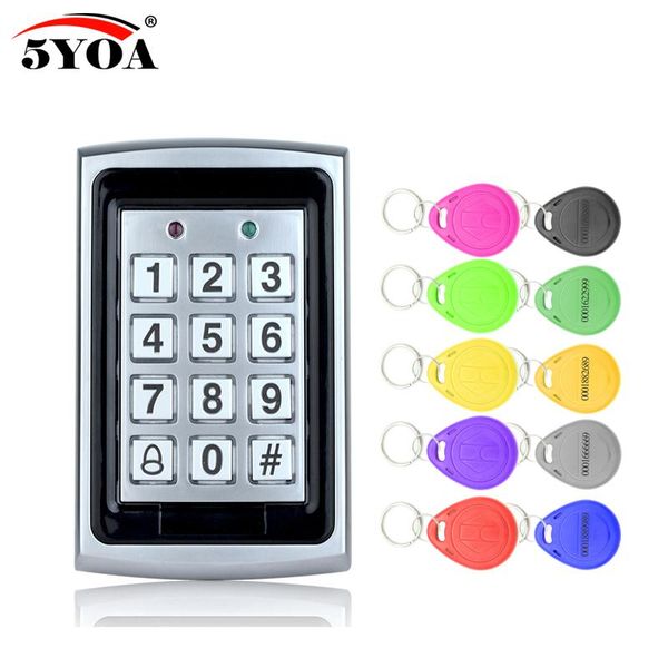 

waterproof metal rfid access control keypad with 1000 users+ 10 key fobs for door system fingerprint