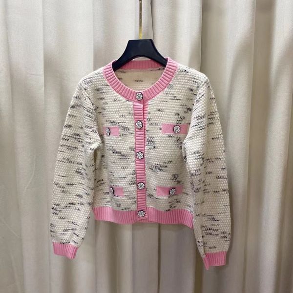 

2021 autumn winter milan runway sweaters o neck long sleeve high end jacquard cardigan women's designer clothing 1019-11, White;black