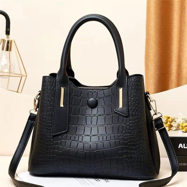 

evening bags 2021 summer women's bag fashion bucket crocodile pattern shoulder ladies handbag high capacity iins mom
