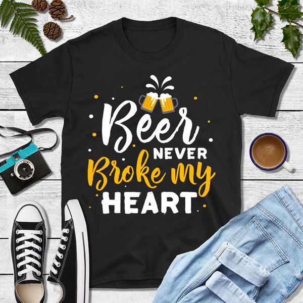 

beer never broke my heart t-shirt - beer music tee shirt - luke combs shirts, White;black