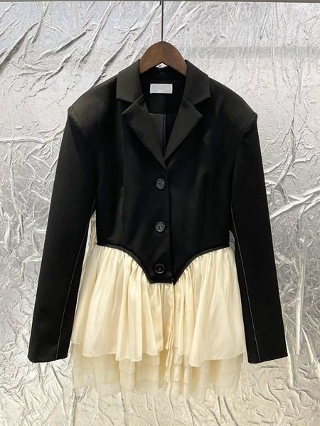 

women's suits & blazers 2021 winter organza skirt suit 0831, White;black