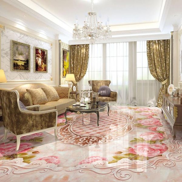

wallpapers [self-adhesive] 3d floor tile flower 1912 wallpaper mural wall print decal murals