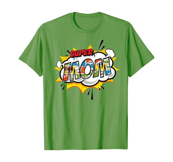 

super mom comic t-shirt for mothers, White;black