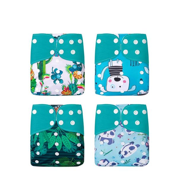 

[simfamily] 4pcs/set reusable washable cloth diaper cover ecological adjustable eco-friendly nappy fit 3-15kg baby diapers