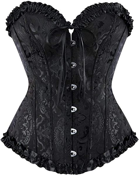 

women's lace-up bone corset corset corset underwear plastic top, Black;white