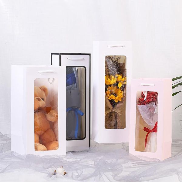 

gift wrap flower packaging box bag with drawstring lightweight gifts paper wedding party valentine's day christmas decor bags1