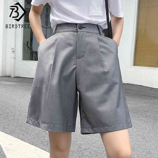 

plus size women loose straight spring summer elegant fashion high elastic waist bottoms wide leg shorts b03514o 210416, White;black