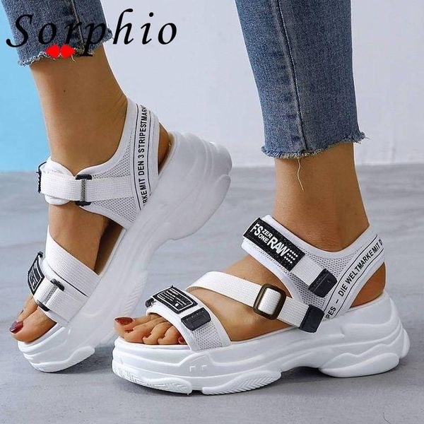 

sandals sorphio 2021summer fashion platform wedges casual for women simple black white sports shoes outfit