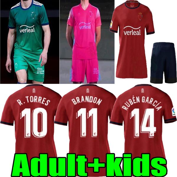 

adult+kids 21 22 osasuna soccer jersey sets home away third kit david garcÃ­a chimy Ã¡vila adulto 2021 2022 r.torres moncayola manu sÃ¡nchez ho, Black;yellow