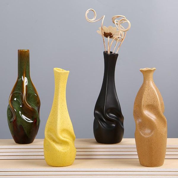 

vases ceramic flower insert chinese garden office / home el decoration high-grade vintage handmade vase