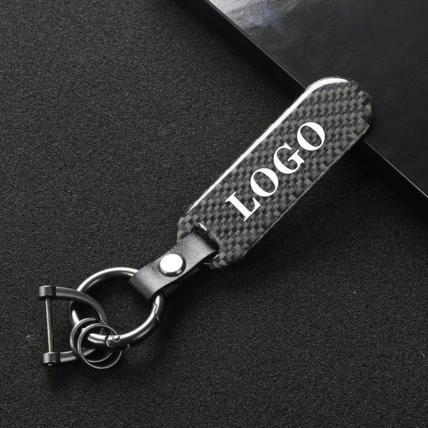 

keychains carbon fiber car logo key ring keychain styling, Silver