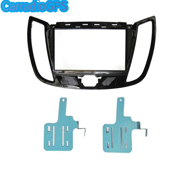 Fascia per autoradio doppio Din nero UV per 2011 FORD C MAX 2013 Kuga Copertura audio Stereo Installazione pannello telaio DVD