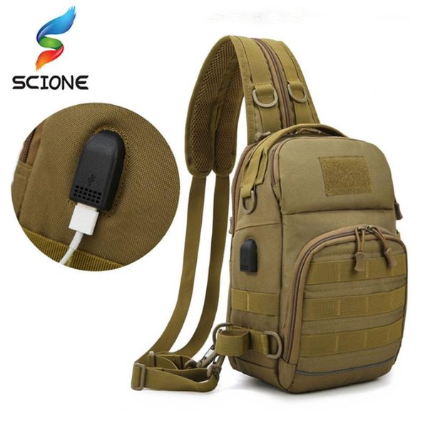 

hiking trekking usb backpack sports climbing shoulder chest bags tactical camping hunting fishing outdoor military xa345y