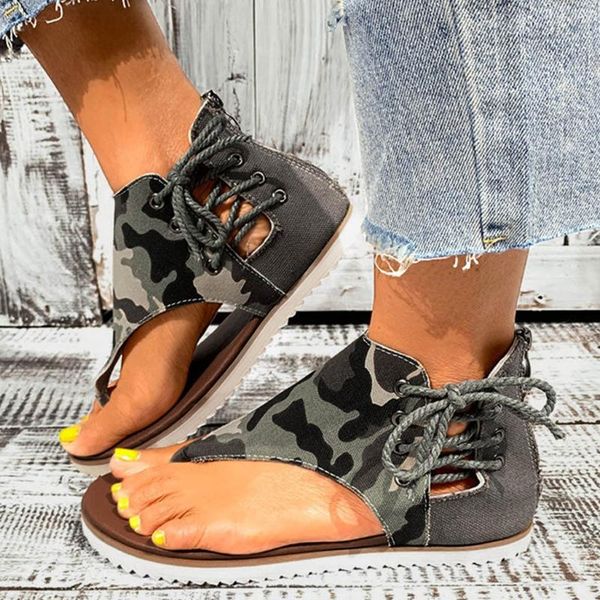 

women sandals ladies summer fashion casual camouflage zipper shoes flat comfort beach open toe breathable plus size, Black