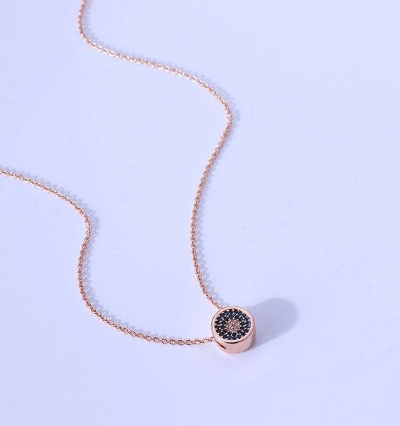 

pendant necklaces simple personality devil's eyes inlaid with zircon trend adjustable necklace, Silver