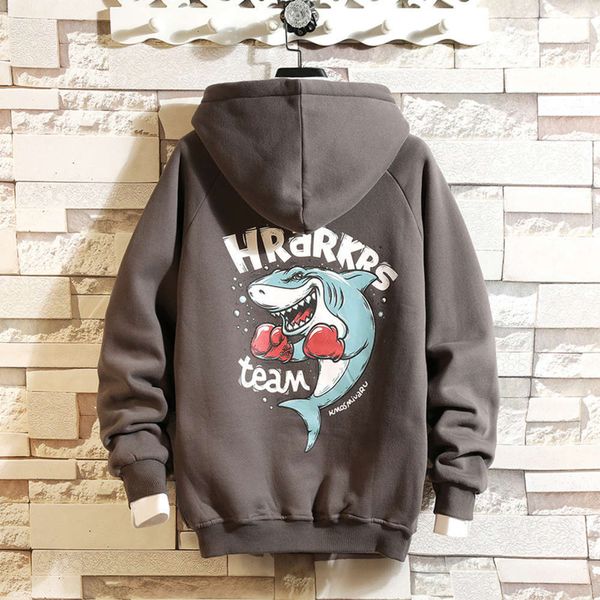 

men's hoodies & sweatshirts sweater autumn hooded shark print pullover bbtx, Black