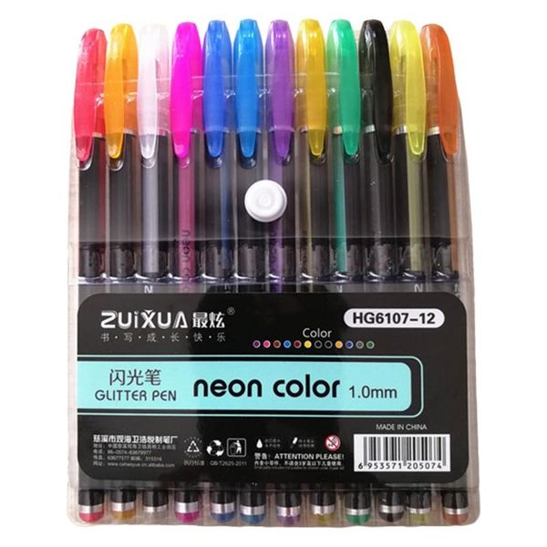 

gel pens 12 colors pen set glitter highlighter pastel for school office journals drawing doodling art markers
