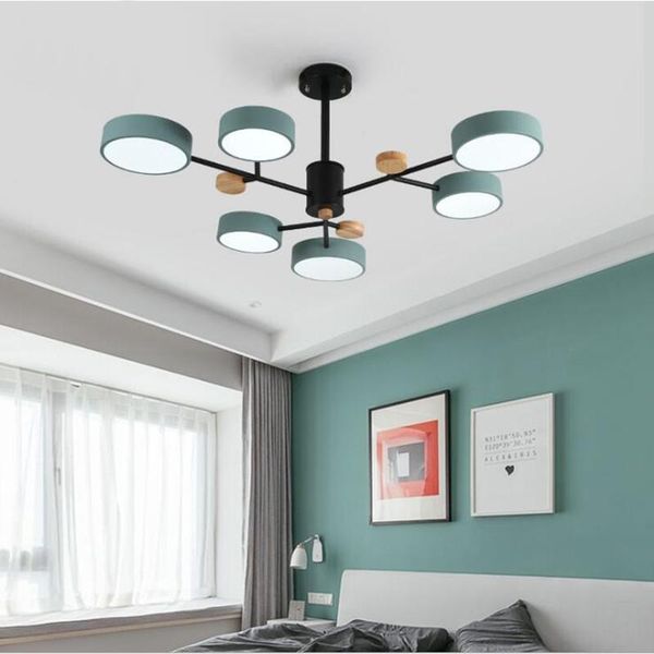 

ceiling lights modern wood living room bedroom kitchen macaron lamps industrial vintage atmosphere pole hanging luminaire