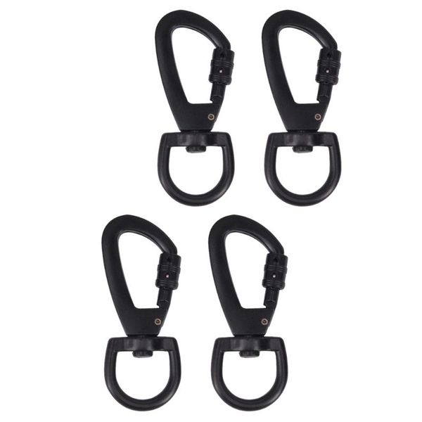 

keychains 4pcs zinc alloy d-shaped black key chain buckles rotating dog, Silver