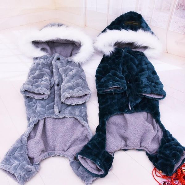 Abbigliamento per cani Abbigliamento Pigiama Abbigliamento invernale Quattro zampe Caldo stile britannico Pet Outfit Cucciolo Chihuahua Costume234D