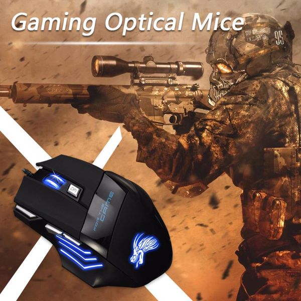 

mice 7 buttons usb wired optical mouse 4 gears 5500 dpi adjustable backlight lapcomputer ergonomic silent
