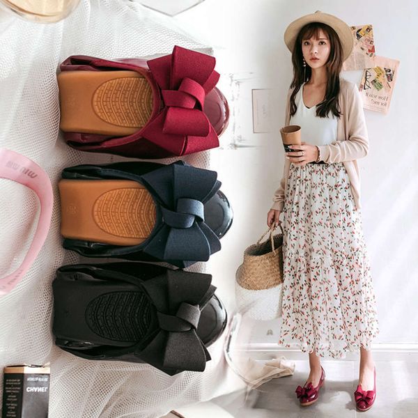 

Casual shoes 2021 spring new Korean sweet bow elastic mouth soft sole small single shoes leather flat women's ladle OBU0, Wine