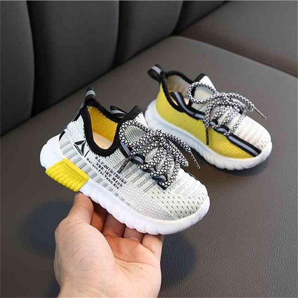 

autumn children sneakers boys girls sport breathable infant soft bottom non-slip casual kids shoes 210329, Black