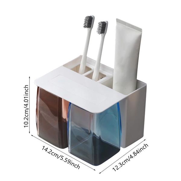 

bath accessory set toothbrush holder with cup plastic wall mounted shaver toothpaste storage rack bathroom organizer accessories